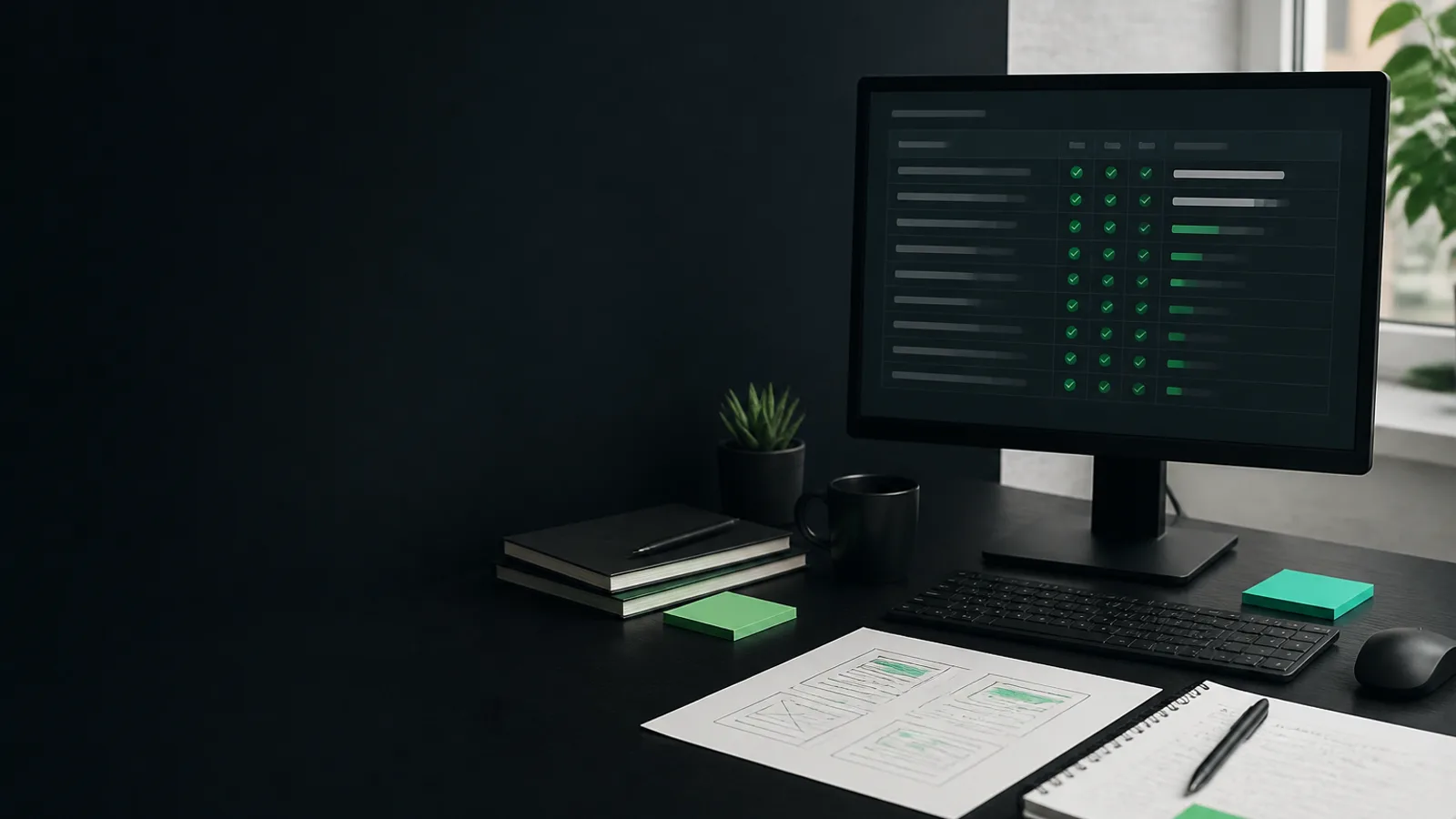 Product team reviewing an AI evaluation dashboard before a first release