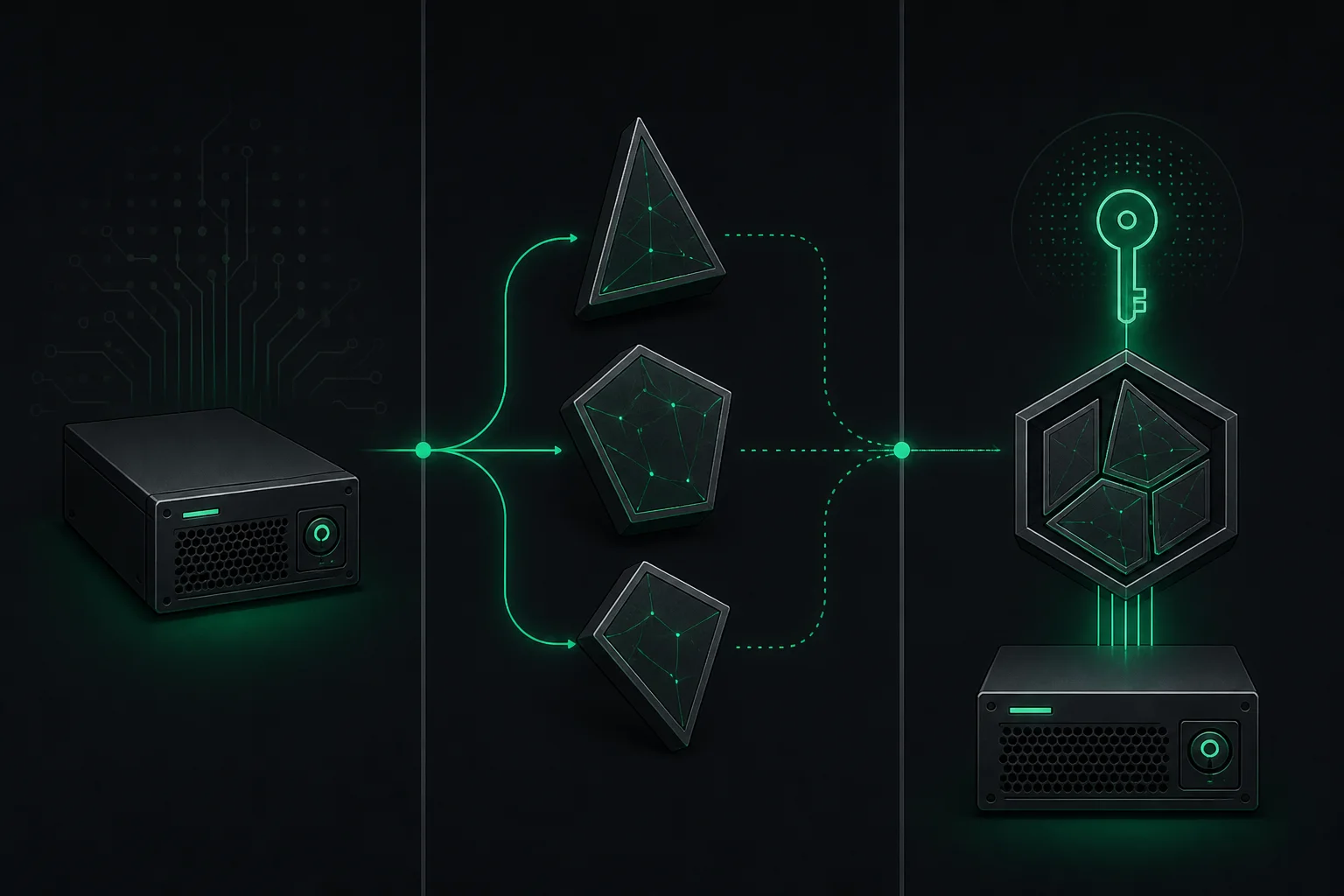 Three custody lanes: HSM appliance, MPC share shards, and a hybrid path